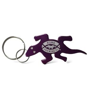 Kona Brewing Gecko Metal Bottle‎ Opener Keychain Purple Lizard Unisex Men Women